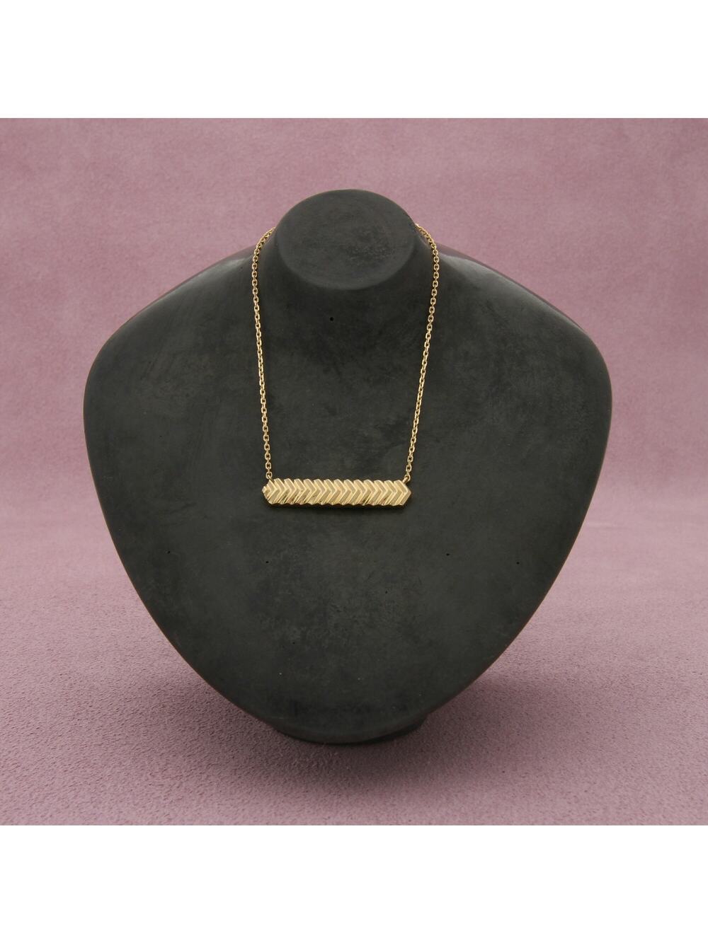 bony levy 14k yellow gold geometric bar pendant necklace size 16-18in
